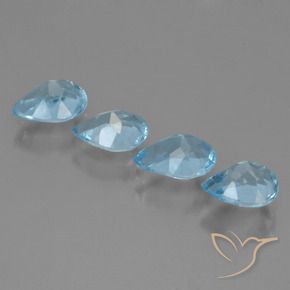 Pedras preciosas de Topázio Céu azul natural de 3.30 ct, Formato de pêra, VVS-VS
