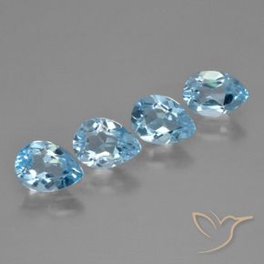 Pedras preciosas de Topázio Azul Suíço natural de 3.29 ct, Formato de pêra, VVS