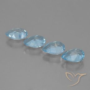 Pedras preciosas de Topázio Azul Suíço natural de 3.29 ct, Formato de pêra, VVS