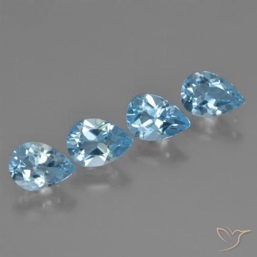 3.23ctw Natural Céu azul Topázio, Formato de pêra, VVS