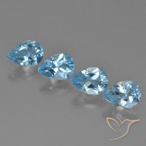Pedras preciosas de Topázio Céu azul natural de 3.23 ct, Formato de pêra, VVS