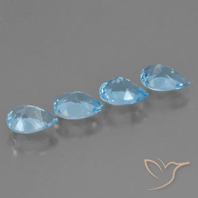 Pedras preciosas de Topázio Céu azul natural de 3.23 ct, Formato de pêra, VVS