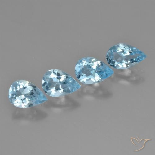 2.85ctw Natural Céu azul Topázio, Formato de pêra, VVS-VS
