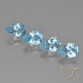 Pedras preciosas de Topázio Céu azul natural de 2.85 ct, Formato de pêra, VVS-VS