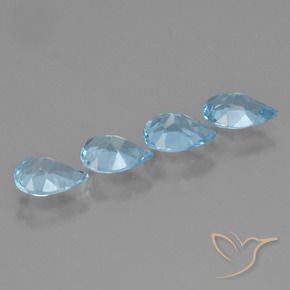Pedras preciosas de Topázio Céu azul natural de 2.85 ct, Formato de pêra, VVS-VS