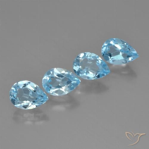 3.43ctw Natural Azul Suíço Topázio, Formato de pêra, VVS-VS