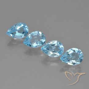 Pedras preciosas de Topázio Azul Suíço natural de 3.43 ct, Formato de pêra, VVS-VS