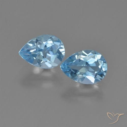 1.81ctw Natural Céu azul Topázio, Formato de pêra, VVS-VS