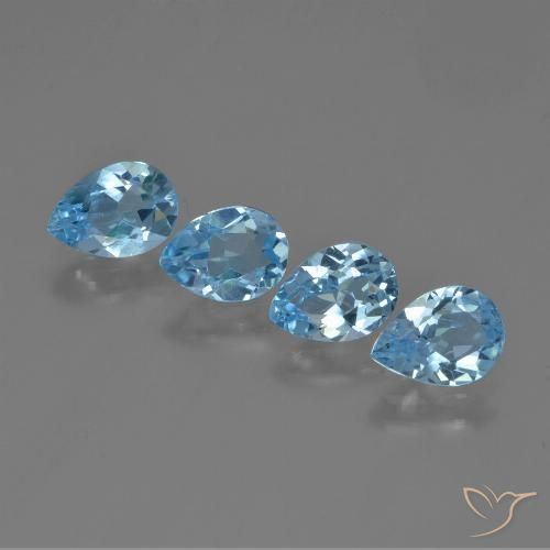 3.31ctw Natural Céu azul Topázio, Formato de pêra, VVS-VS