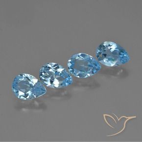 Pedras preciosas de Topázio Céu azul natural de 3.31 ct, Formato de pêra, VVS-VS