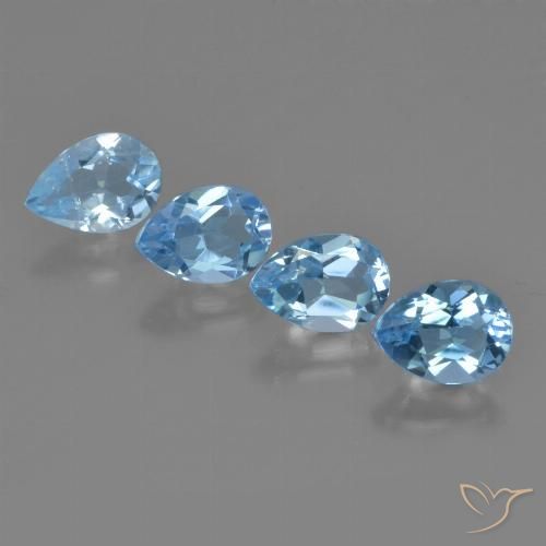 3.14ctw Natural Céu azul Topázio, Formato de pêra, VS