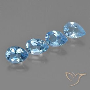 Pedras preciosas de Topázio Céu azul natural de 3.14 ct, Formato de pêra, VS