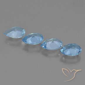 Pedras preciosas de Topázio Céu azul natural de 3.14 ct, Formato de pêra, VS