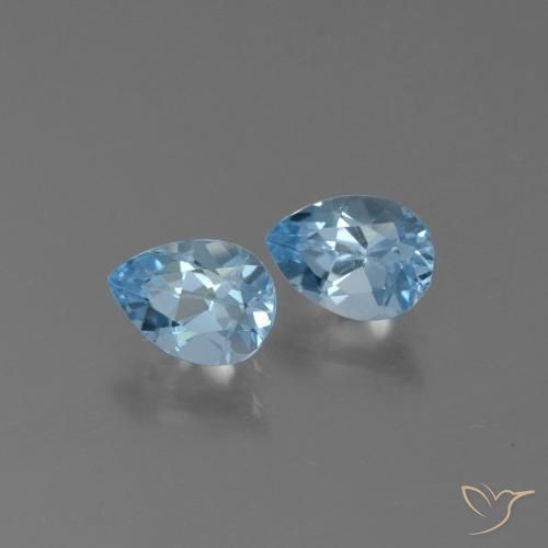 Pedras preciosas de Topázio Céu azul natural de 1.81 ct, Formato de pêra, VS