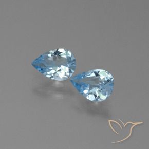 Pedras preciosas de Topázio Céu azul natural de 1.41 ct, Formato de pêra, VS