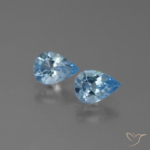 1.52ctw Natural Céu azul Topázio, Formato de pêra, VS