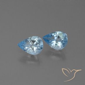 Pedras preciosas de Topázio Céu azul natural de 1.52 ct, Formato de pêra, VS
