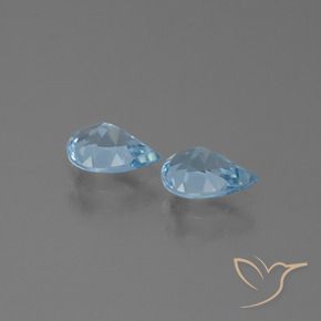 Pedras preciosas de Topázio Céu azul natural de 1.52 ct, Formato de pêra, VS