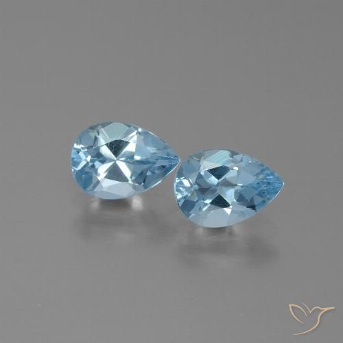 1.76ctw Natural Céu azul Topázio, Formato de pêra, VVS-VS