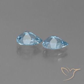 Pedras preciosas de Topázio Céu azul natural de 1.76 ct, Formato de pêra, VVS-VS