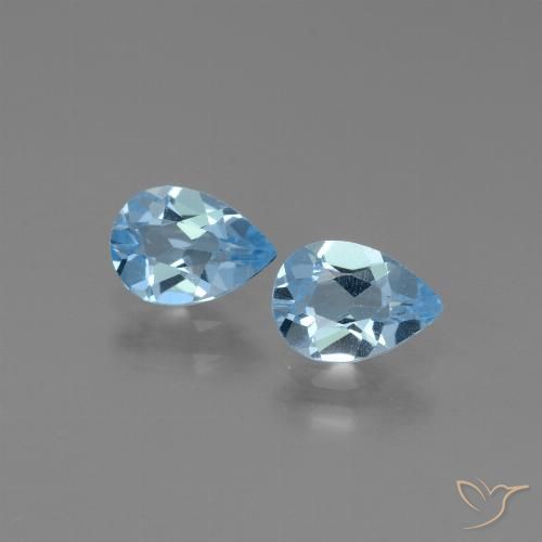 1.60ctw Natural Céu azul Topázio, Formato de pêra, VS