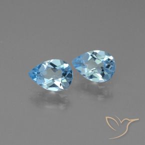 Pedras preciosas de Topázio Céu azul natural de 1.60 ct, Formato de pêra, VS