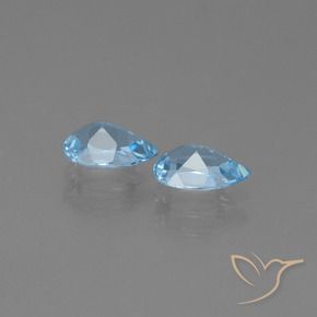 Pedras preciosas de Topázio Céu azul natural de 1.64 ct, Formato de pêra, VS