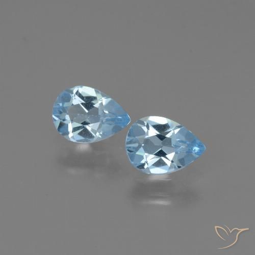 1.60ctw Natural Céu azul Topázio, Formato de pêra, VS