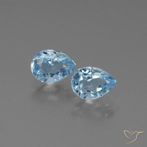 1.81ctw Natural Céu azul Topázio, Formato de pêra, VVS-VS