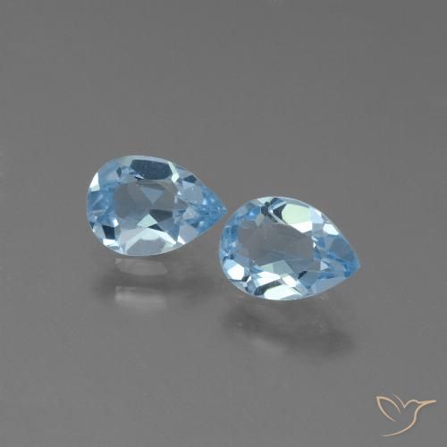 1.65ctw Natural Céu azul Topázio, Formato de pêra, VVS