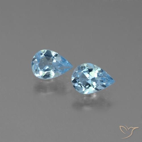 1.27ctw Natural Céu azul Topázio, Formato de pêra, VVS-VS