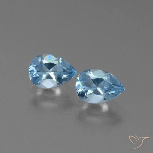 1.80ctw Natural Céu azul Topázio, Formato de pêra, VVS
