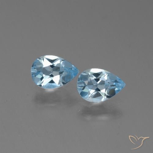 1.64ctw Natural Céu azul Topázio, Formato de pêra, VVS-VS