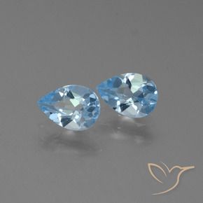 Pedras preciosas de Topázio Céu azul natural de 1.64 ct, Formato de pêra, VVS-VS