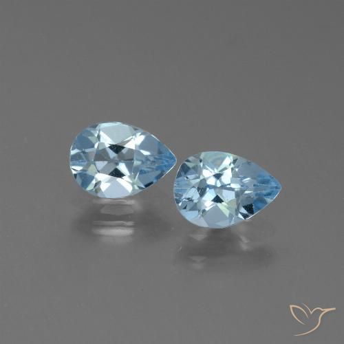 1.69ctw Natural Céu azul Topázio, Formato de pêra, VS