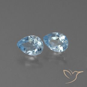 Pedras preciosas de Topázio Céu azul natural de 1.72 ct, Formato de pêra, VS