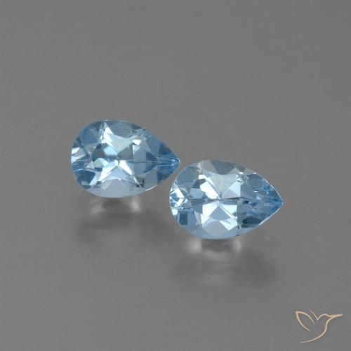 1.72ctw Natural Céu azul Topázio, Formato de pêra, VS