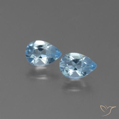 1.55ctw Natural Azul Suíço Topázio, Formato de pêra, VS