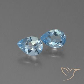 Pedras preciosas de Topázio Céu azul natural de 1.64 ct, Formato de pêra, VS