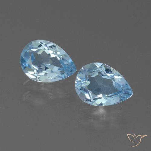 1.72ctw Natural Céu azul Topázio, Formato de pêra, VVS-VS