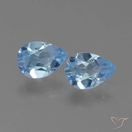 1.44ctw Natural Azul Suíço Topázio, Formato de pêra, VS
