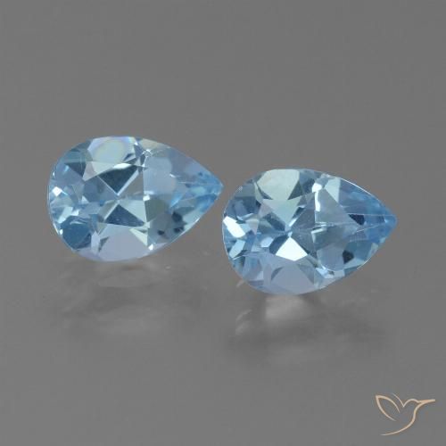 1.77ctw Natural Azul Suíço Topázio, Formato de pêra, VVS-VS