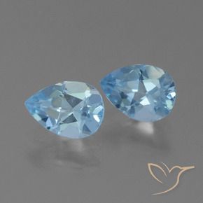 Pedras preciosas de Topázio Azul Suíço natural de 1.77 ct, Formato de pêra, VVS-VS