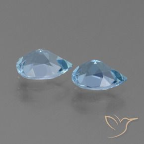 Pedras preciosas de Topázio Azul Suíço natural de 1.77 ct, Formato de pêra, VVS-VS