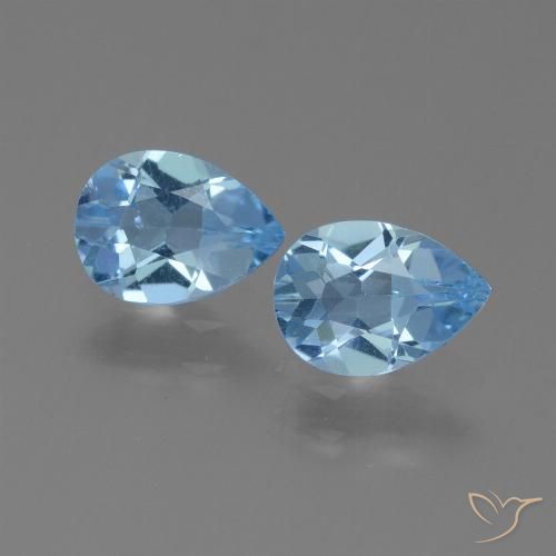 1.53ctw Natural Azul Suíço Topázio, Formato de pêra, VS