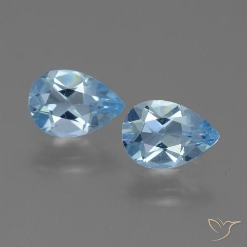1.54ctw Natural Azul Suíço Topázio, Formato de pêra, VS