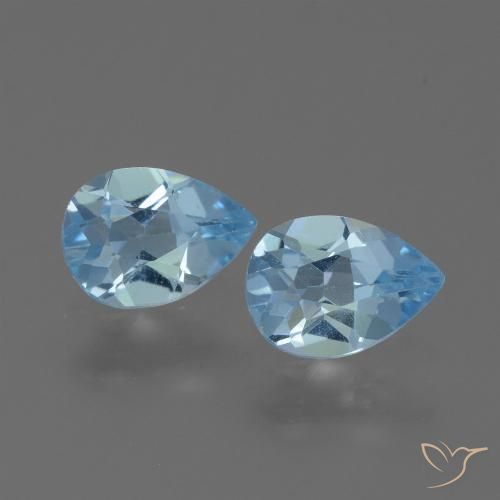 1.57ctw Natural Céu azul Topázio, Formato de pêra, VVS-VS