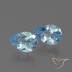 Pedras preciosas de Topázio Céu azul natural de 1.57 ct, Formato de pêra, VVS-VS