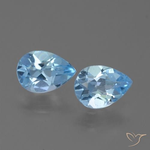 1.60ctw Natural Céu azul Topázio, Formato de pêra, VVS-VS