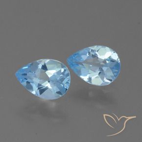 Pedras preciosas de Topázio Céu azul natural de 1.60 ct, Formato de pêra, VVS-VS